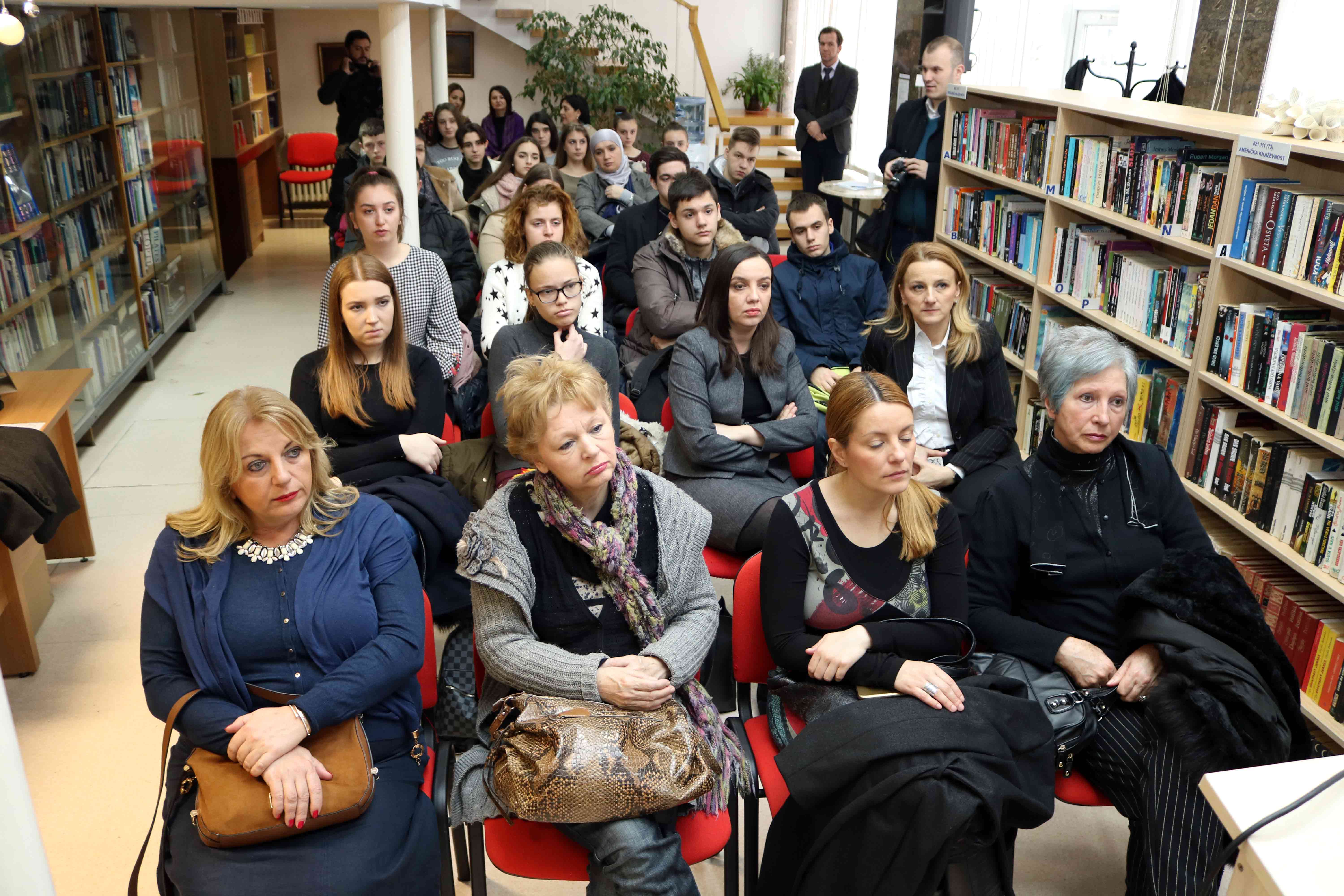 Obilježavanje Međunarodnog dana maternjeg jezika Predavanje učenicima srednjih škola u saradnji s JU Biblioteke Sarajeva, 21. 2. 2018.