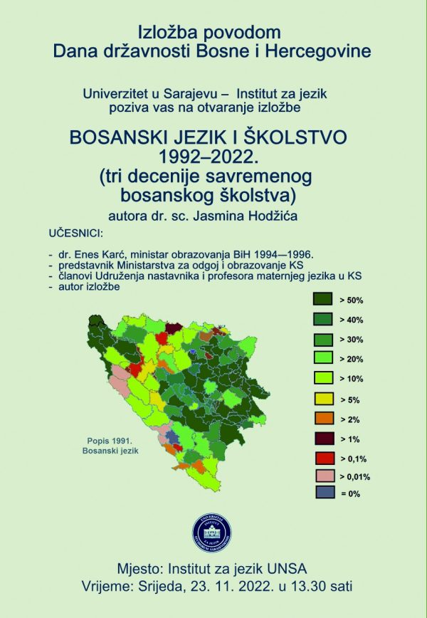 Izložba „Bosanski jezik i školstvo 1992–2022“