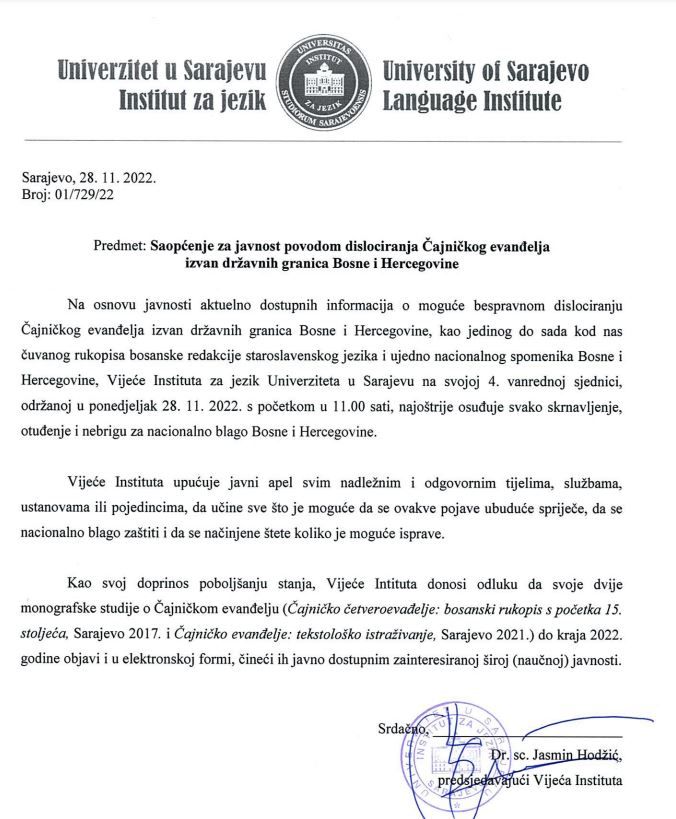 Saopćenje za javnost